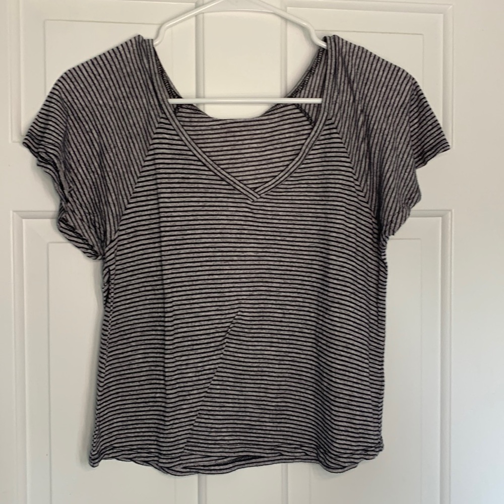 Dark gray striped top